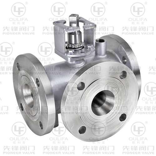 Jacketed Three Way Ball Valve Multi-port Flange