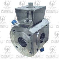 Wafer Type Jacketed Three Way Ball Valve For Chocolate